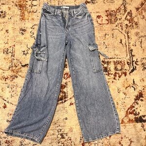 Women's Blue Cargo Jeans